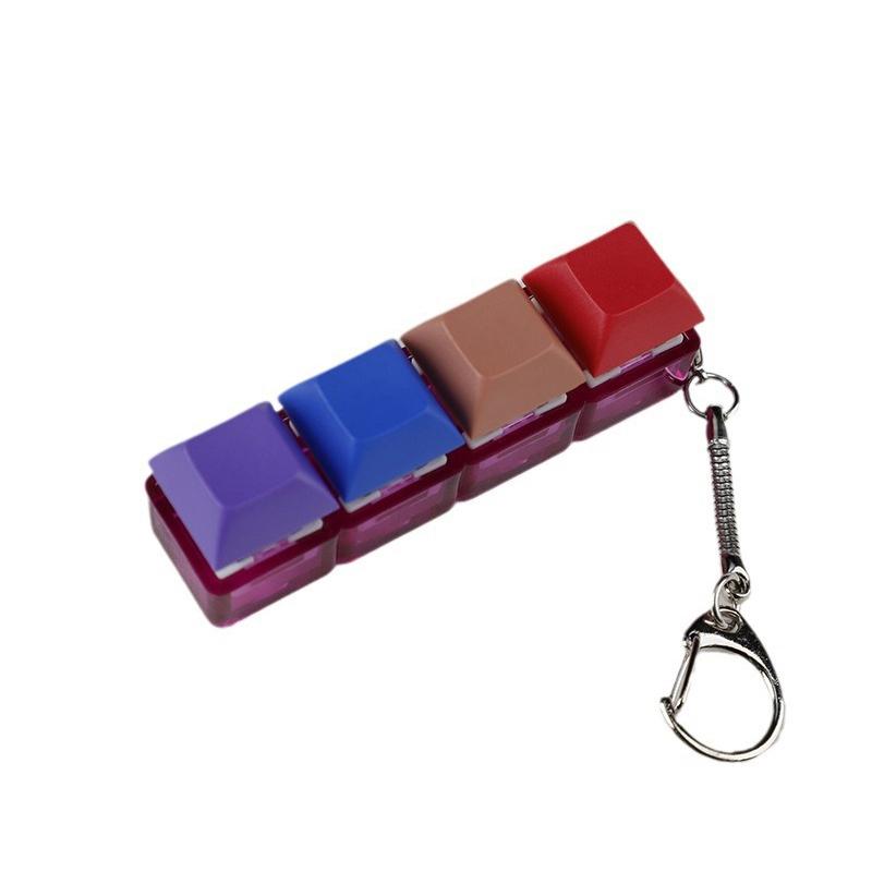 Механическая клавиатура с 4 клавишами, игрушка-брелок, вечеринка, снятие стресса, сделай сам, кнопка-фиджет, колпачок клавиши, игрушки-фиджеты для клавиатуры, клавиатура для пальцев