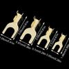 100Pcs U-Shaped Brass Cable Lugs - 3.2/4.2/5.2/6.2MM Grounding Fork Terminals & Bare Butt Connectors