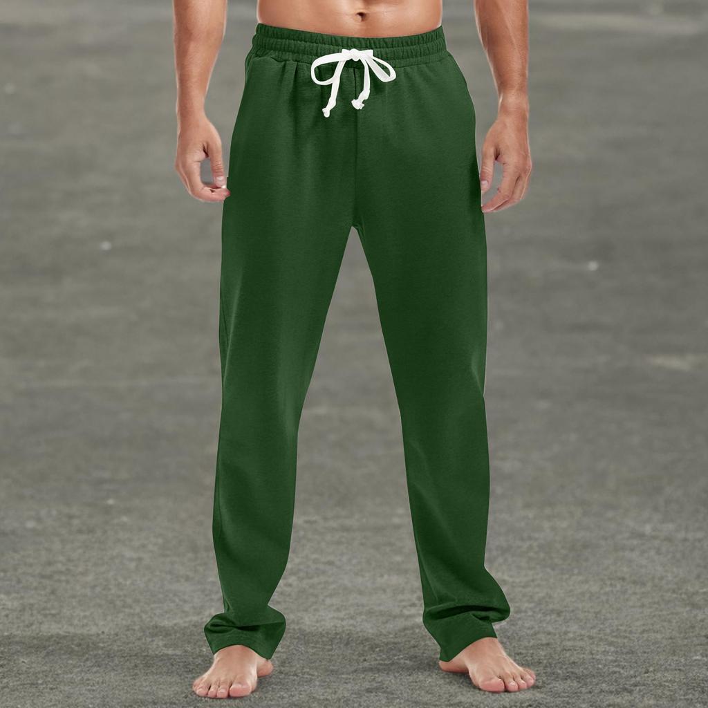 Мужские модные прямые повседневные спортивные брюки с принтом и карманами