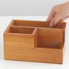 Деревянный держатель пульта дистанционного управления многофункциональный настольный ящик для хранения с 3 отделениями для офисного стола