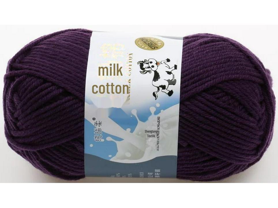 Комплект из 5 нитей детской шерстяной шапки и шарфа из молочной хлопковой пряжи средней толщины, ручная работа