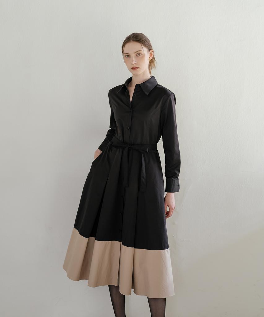 Unis Contrast Color Hem Dress