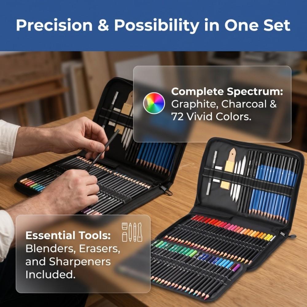 96PCS complete assortment sketch pencils kit high pigment colored pencils set sketch creation