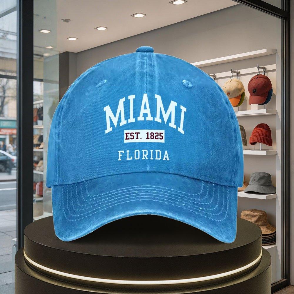 Miami Florida Snapback Baseball Cap Unisex Outdoor Casual Sporty Fashion Lightweight Comfortable All Seasons