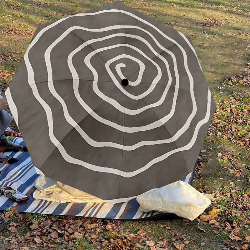 1PC Spiral Pattern Umbrella-8-Rib Reinforced Portable Folding Travel Suitable for All Seasons Outdoor Daily Use-J337