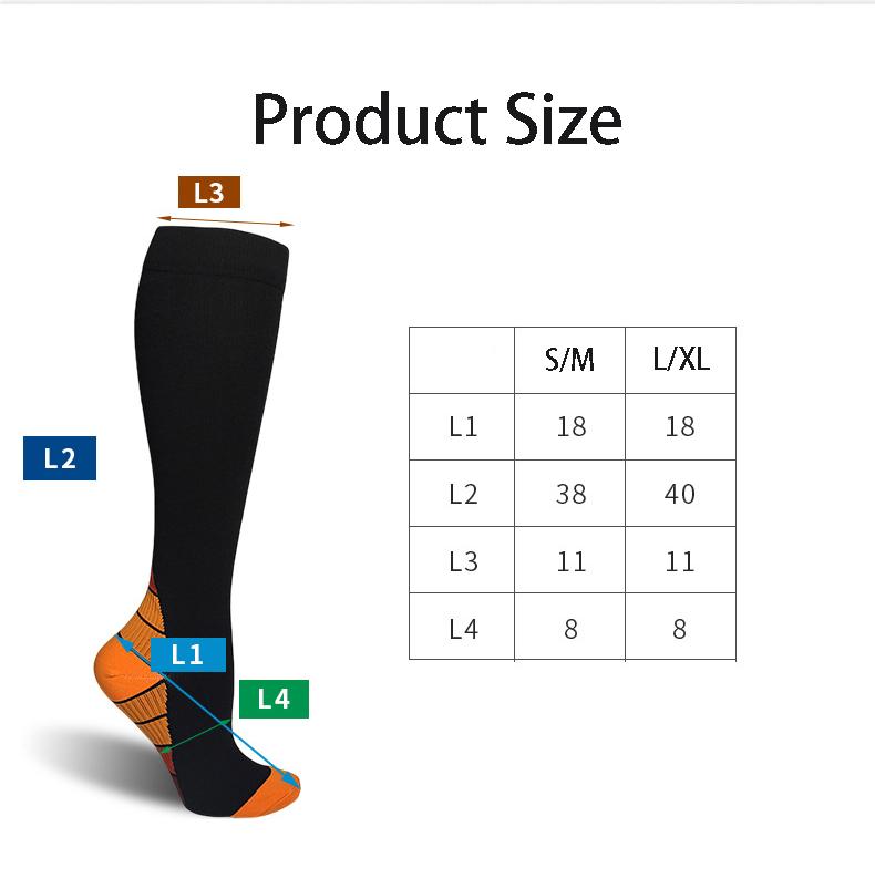 Men Compression Sport Crew Socks Medical Custom Logo Running Cycling Nylon Spandex Muscle Protection Socks Stockings