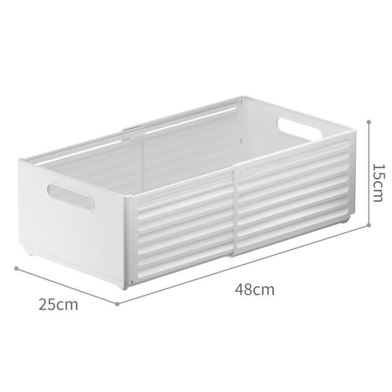Retractable Right Angle Deep Drawer Snack Divider and Organizer.