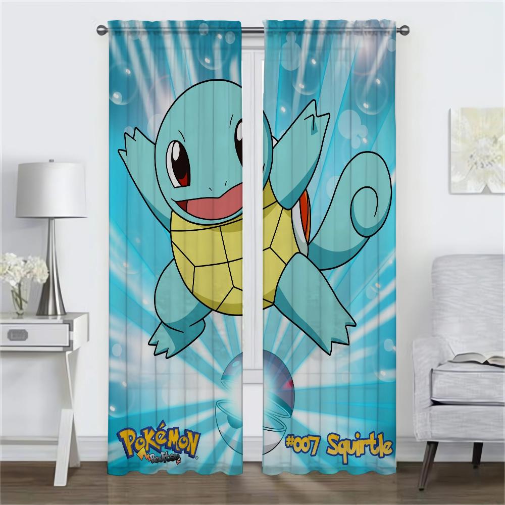Шторы для спальни Покемоны Современные шторы для гостиной 2 штуки Шторы-тени Перегородка Блэкаут штора Украшение на Хэллоуин