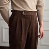 Retro Corduroy High-Waisted Suit Pants: Versatile Japanese Drape for Autumn and Spring