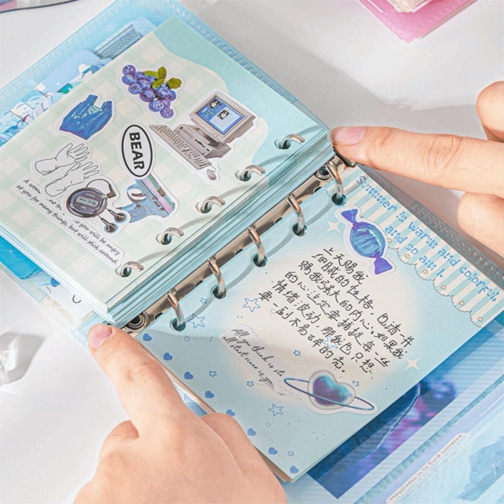 Exquisite Binder Ring Notebook Frosty Series Diary Book Creative PVC Notebook Journal Writing