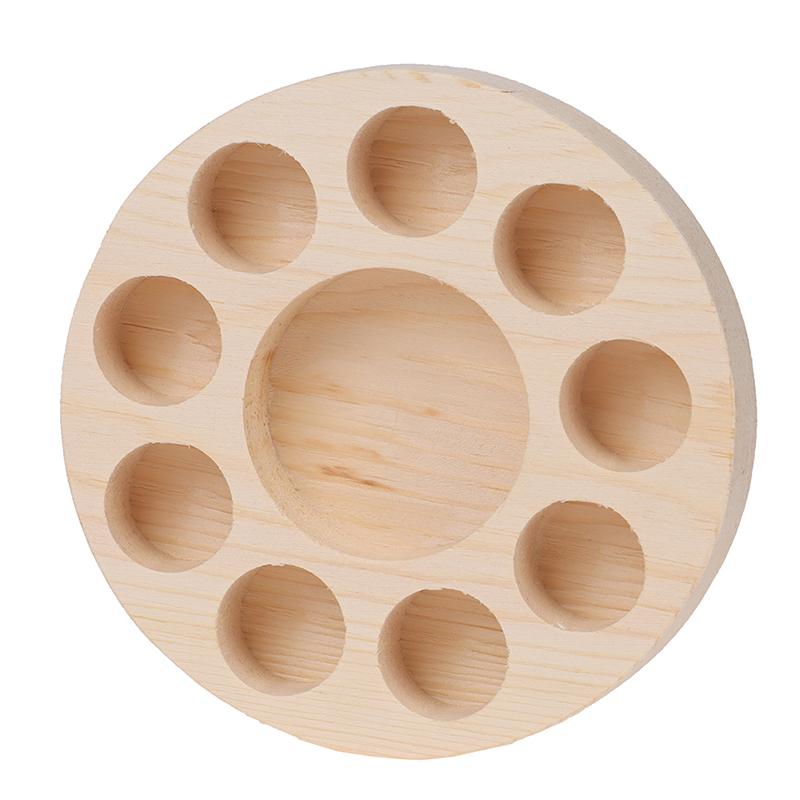 Круглая деревянная стойка для эфирных масел, держатель, органайзер, полка, 10 слотов