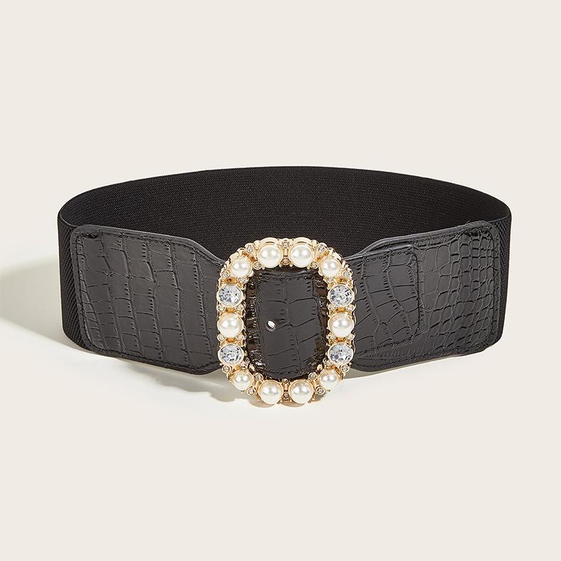 Wind Ladies Wide Belt Retro Elastic Elastic Waist Seal Dress Waist Decoration