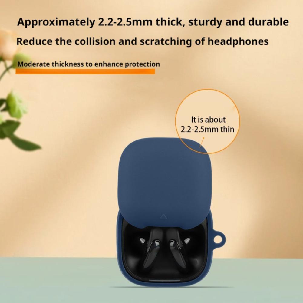 Однотонная силиконовая крышка для Bluetooth-наушников Anker Soundcore Liberty Buds, Ударопрочный защитный чехол с брелоком