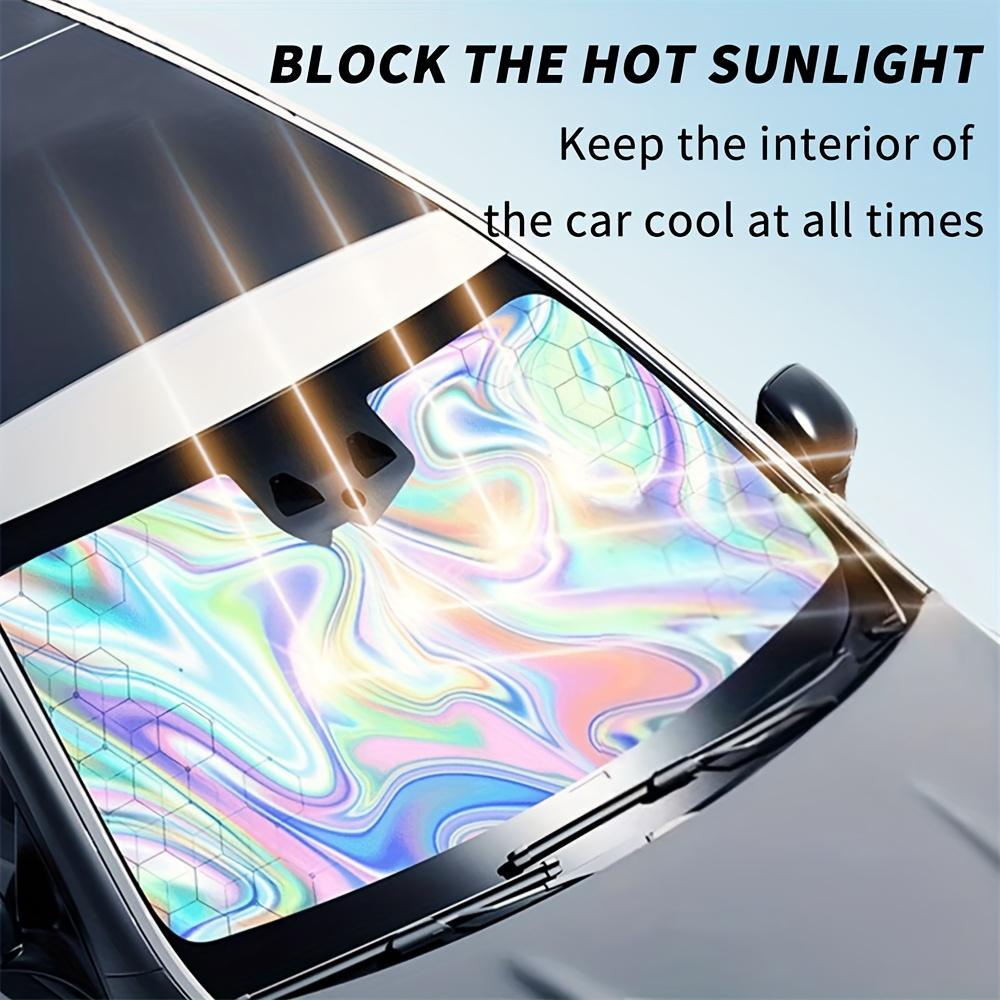 Car Windshield Laser Sunshade UPF 100 Plus UV Protection Foldable Front Window Sun Visor for SUV and MPV