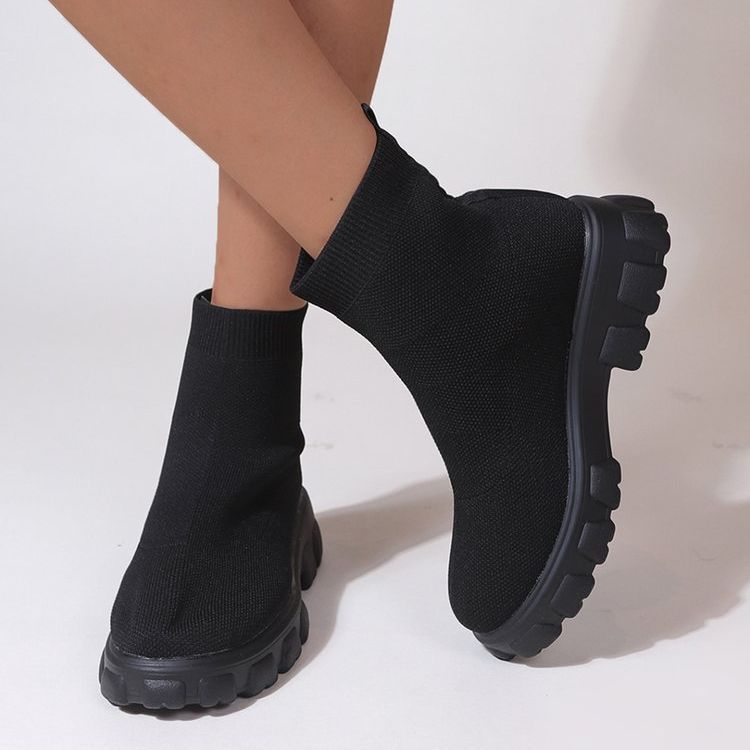 Fashion 2025 New Women Luxury Plus Size Women's Boots Couple Socks Shoes Women's Thick Bottom Casual Knitted Ankle Boots