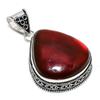 Natural Red Labradorite Gemstone 925 Sterling Silver Gift Pendant 2.21" H1T75