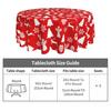 Christmas Red Tablecloth with Holiday Prints 150cm Round Polyester Tablecloth Stain-Resistant & Fade-Proof Dinner Cloth for Indoor Outdoor Use