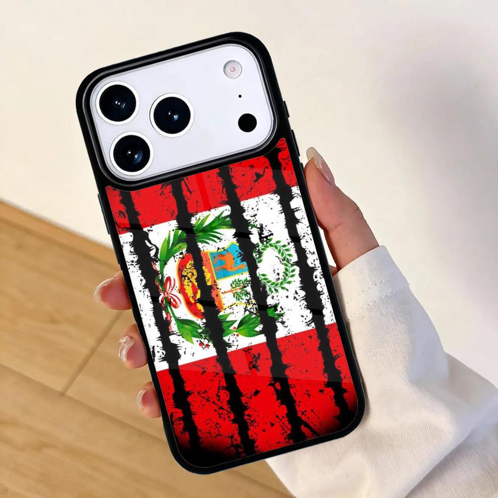 Peru Flag Mobile Phone Case for IPhone 17 AIR 16pro Max 15 14 13 12 11 Bumper Cover