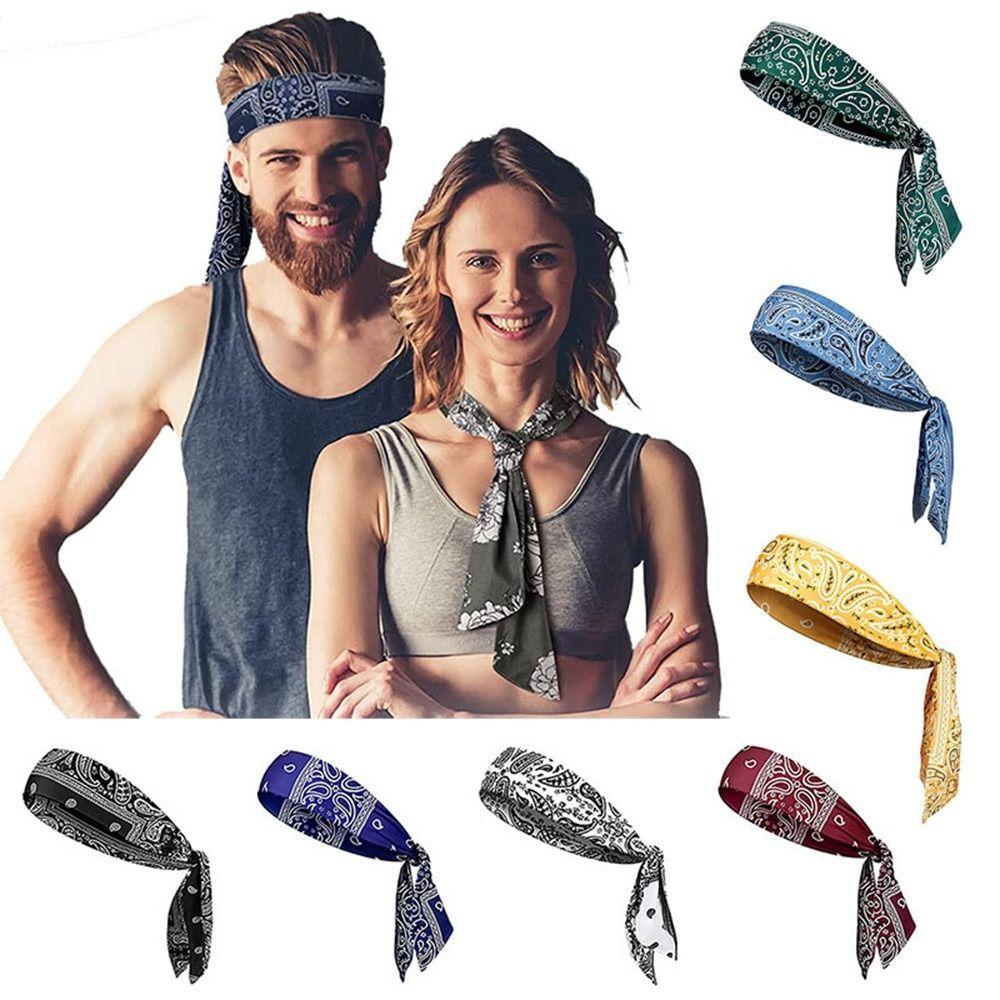 Moisture Wicking Tie Back Headbands Cotton Sweatband New Running Headbands Men Women