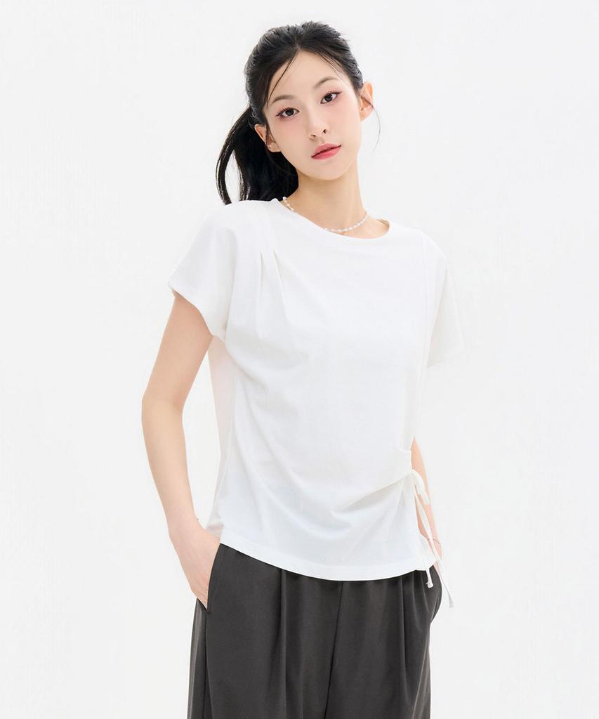 CHASECULT Women'S Adjustable Neck String Short Sleeve T-Shirt-Fbrg5866D0A