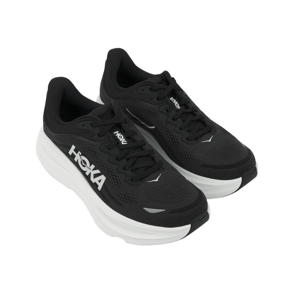 HOKA Bondi 9 Черно-белые женские кроссовки 1162012-BWHT