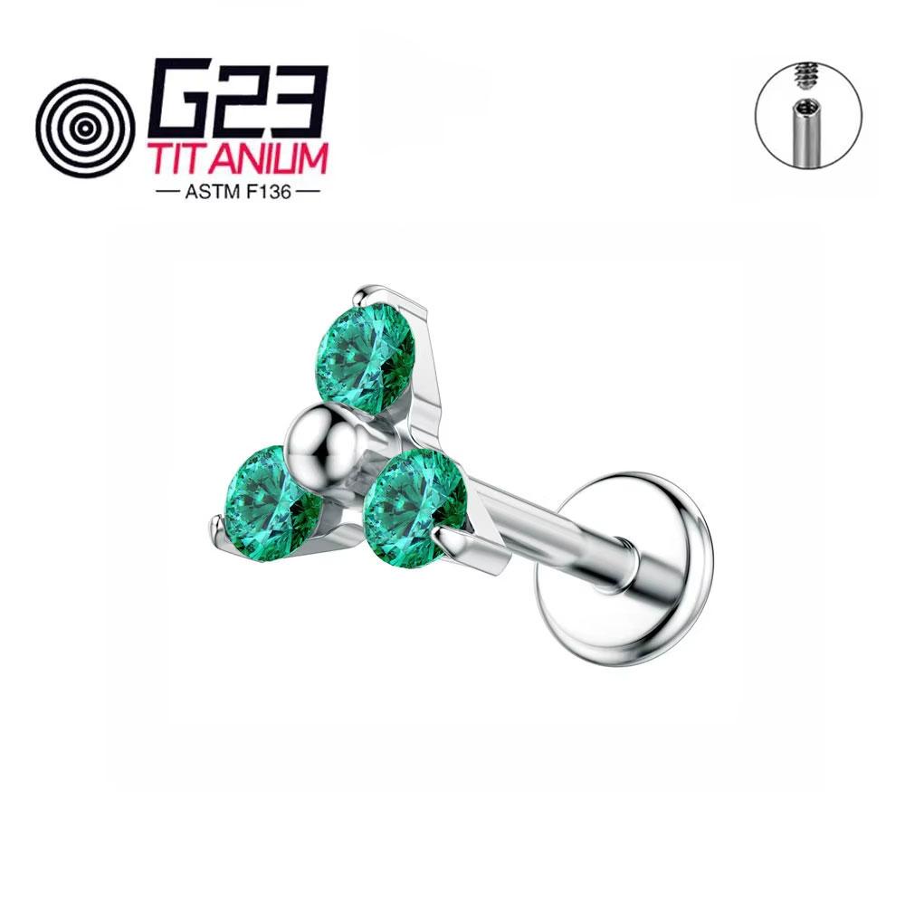 ASTM F136 G23 Титановый Лабрет с Внутренней Резьбой Пирсинг 16G Серьга-Гвоздик Хрящ Оптовая Продажа Украшений для Пирсинга Тела