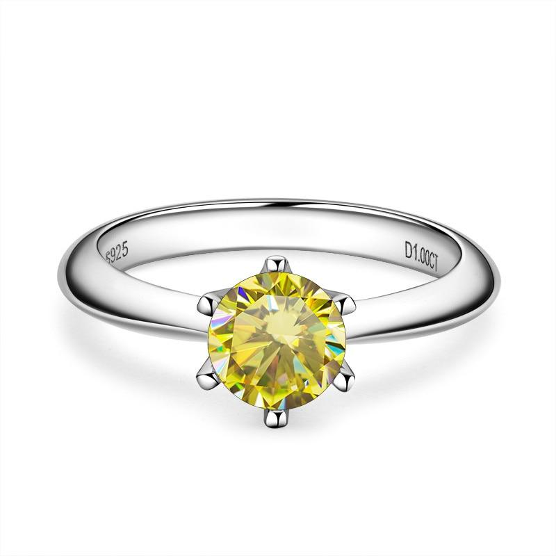 Bague Ringen Роскошные 100% настоящие 5-каратные кольца с муассанитом и бриллиантами для женщин, свадебные кольца из серебра 925 пробы, классические круглые ювелирные изделия, подарок с GRA