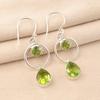Natural Peridot Gemstone 925 Sterling Silver Jewelry Handmade Drop Earrings 2.0" EE-140-17