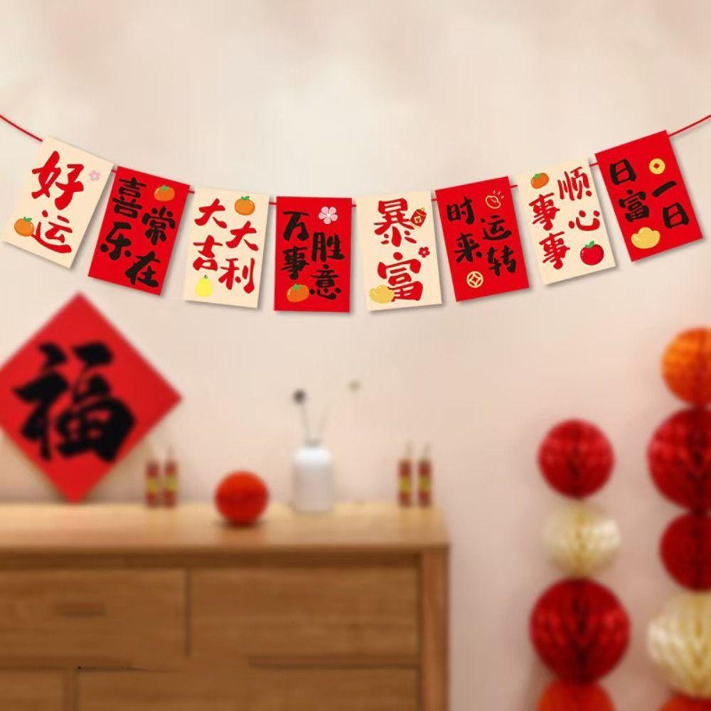 Snake Year Chinese New Year Banner Cartoon Bunting Good Luck Streamer New Year Decorations