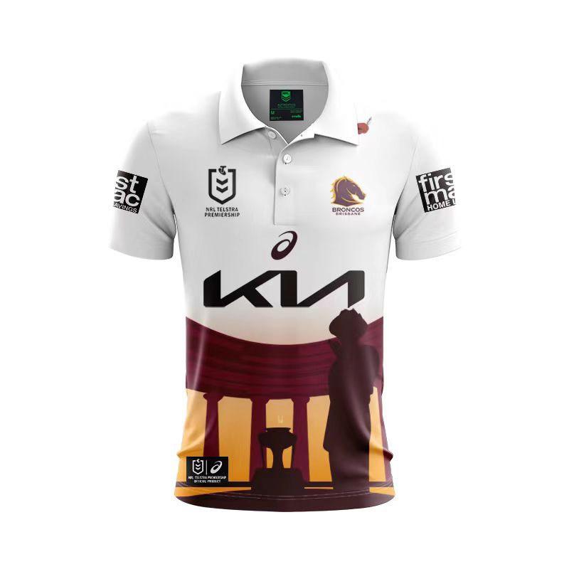 NRL Brisbane Broncos Womens Rugby T-Shirt Polo Tank Top Kids Sports Casual Shirt