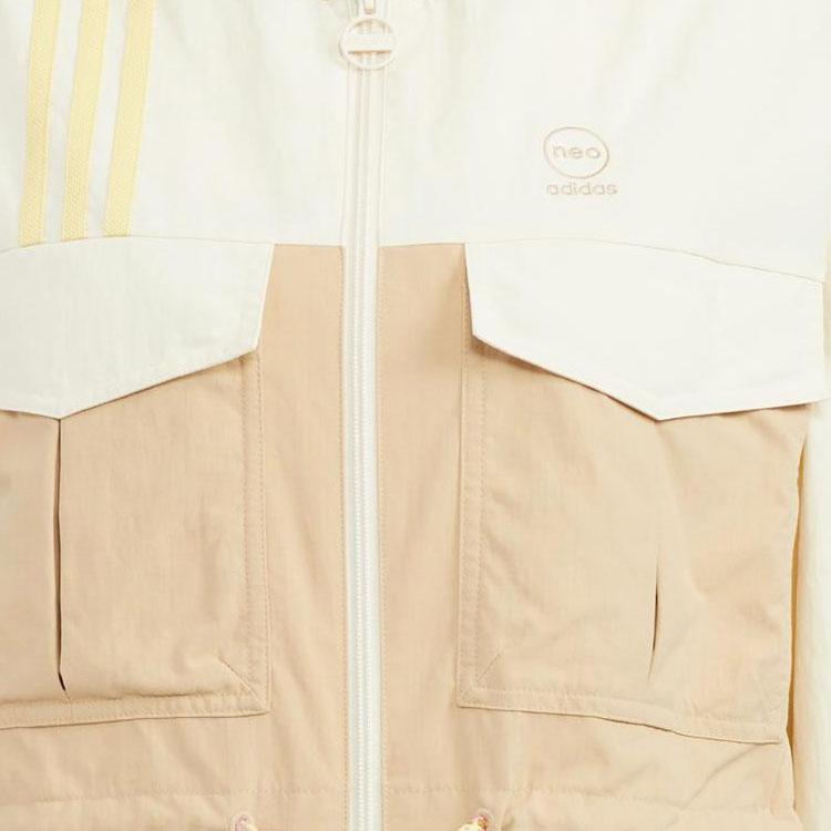 adidas Спортивная рабочая куртка для женщин с принтом Neo Logo и завязками, для улицы, с множеством карманов, разноцветная HM2021