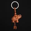 Wood Elephant Pendant Unisex Car Keychain Key Ring Gift