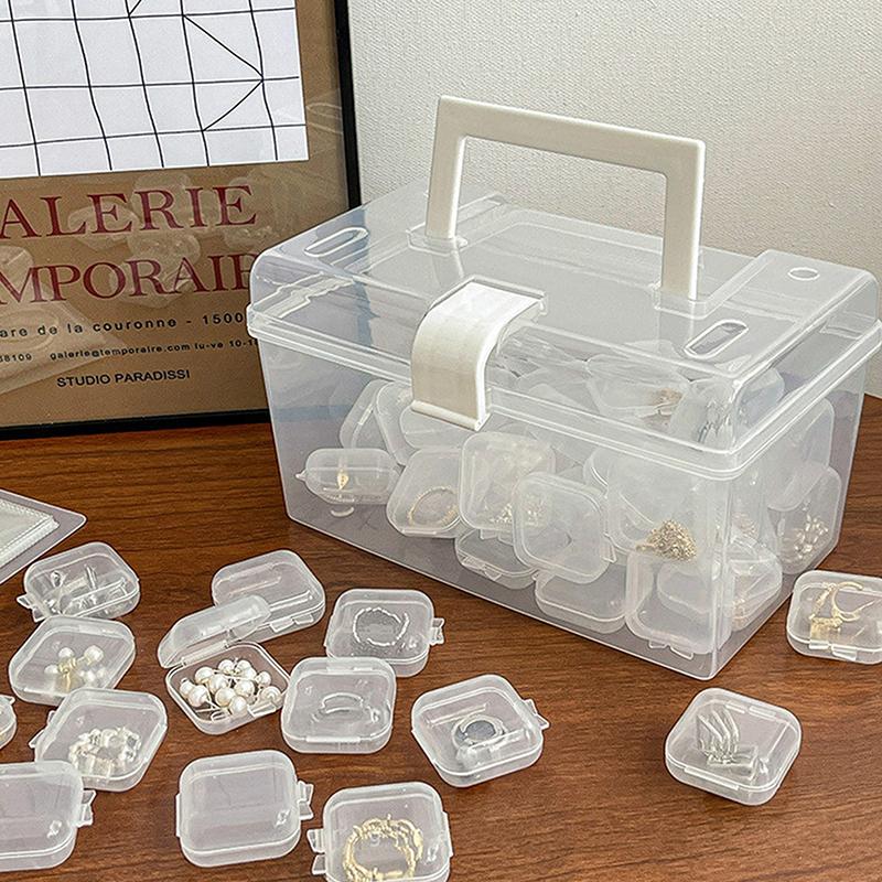 10/20 шт. Мини-коробка для хранения ювелирных изделий, квадратная, прозрачная, откидная, портативная, контейнер для таблеток, держатель для ювелирных изделий, упаковка, витрина для сережек