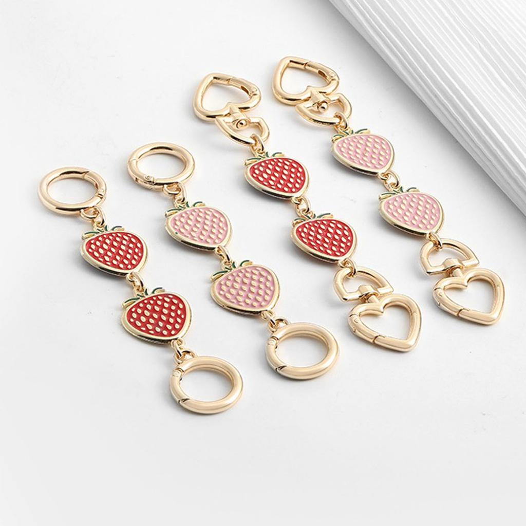 Purse Chain Strap Extender Strawberry Shape Bag Extension Chain Metal Bag Chain Strap Extender DIY Replacement Chains