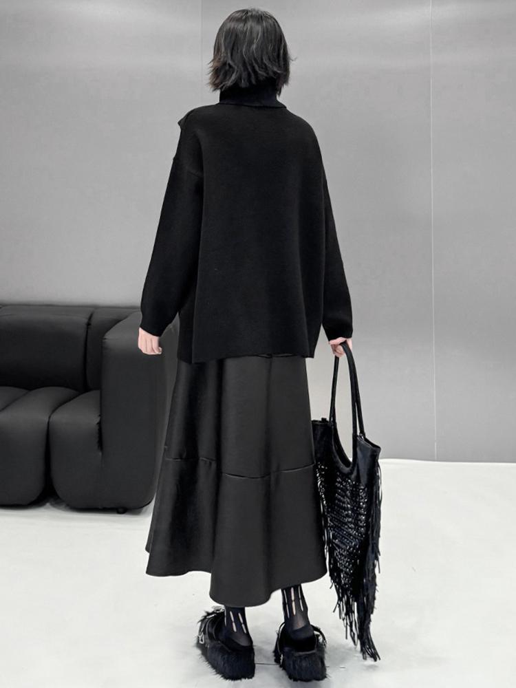 Xitao Повседневный однотонный свободный свитер с длинными рукавами GMM1048