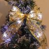 Christmas Ribbon Fairy Light Christmas Decoration DIY Bows String Light Tree Ornaments For Home Xmas Decor New Year Navidad