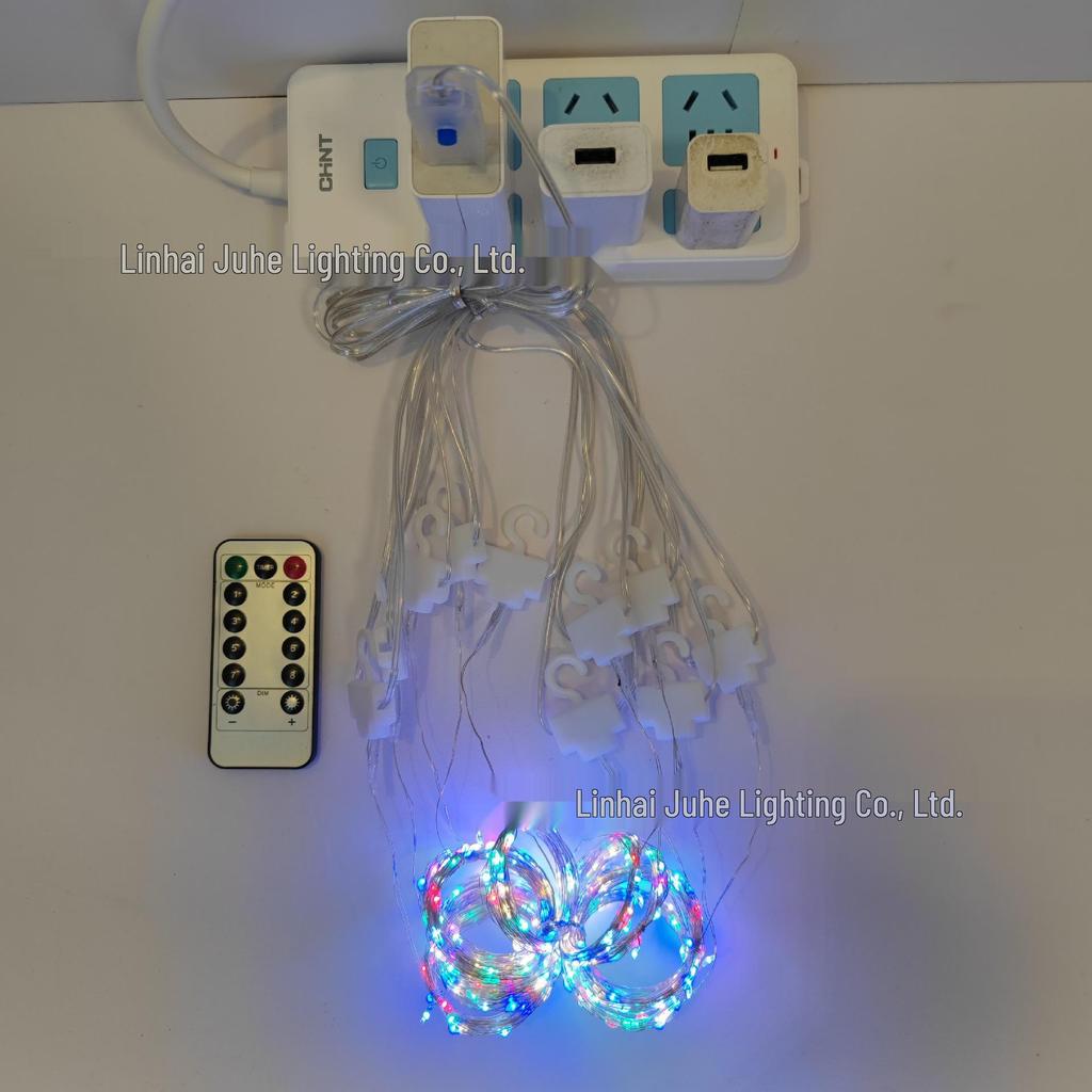 Светодиодные гирлянды-занавесы из медной проволоки с USB и пультом дистанционного управления, 3x3 м, для Рождества, свадьбы, декора спальни