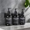 500ml Dispenser Shampoo and Conditioner Shower Soap Bottle with Label Apothecary Lotion Wall Mount Reusable Bottle