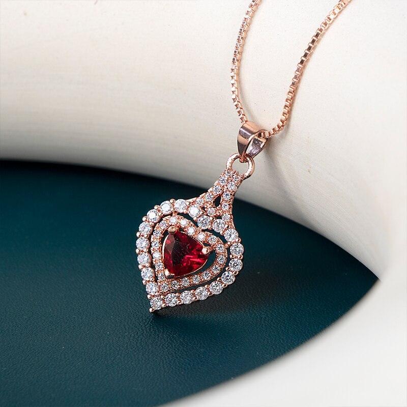 BELLA BOX Роскошный разноцветный кулон в виде сердца с драгоценными камнями, женские свадебные аксессуары для помолвки, блестящее женское ожерелье, вечерние украшения