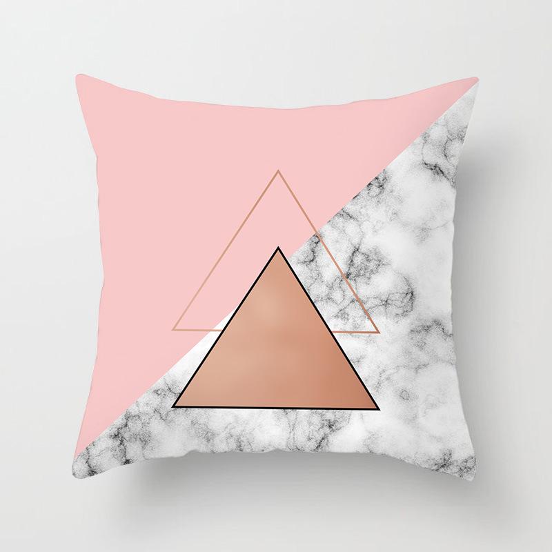 Popular Pink Marble Geometric Series Pillowcases, Home Fabric Sofa Cushion Covers