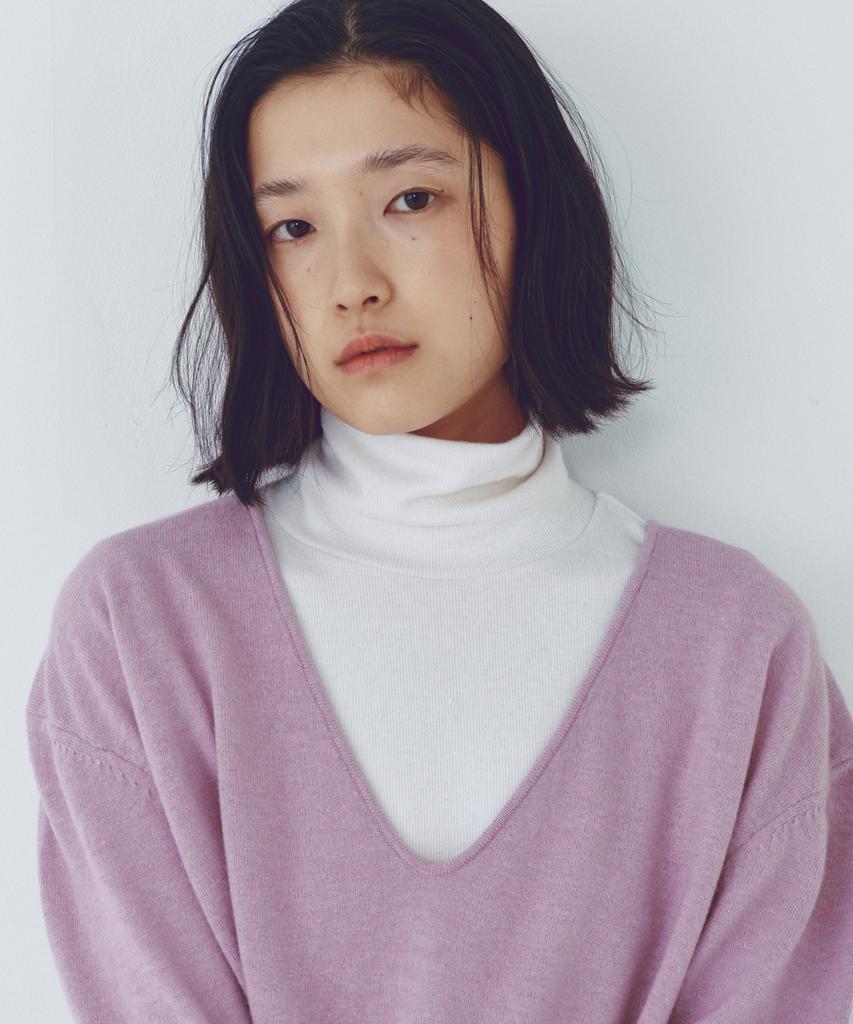CITTA Essential Wool Blended Deep V-Neck Knit_Ctk253(Lavender)