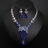 Light Luxury Crystal Gemstone Necklace Earrings Set Dress Banquet Women'S Accessories