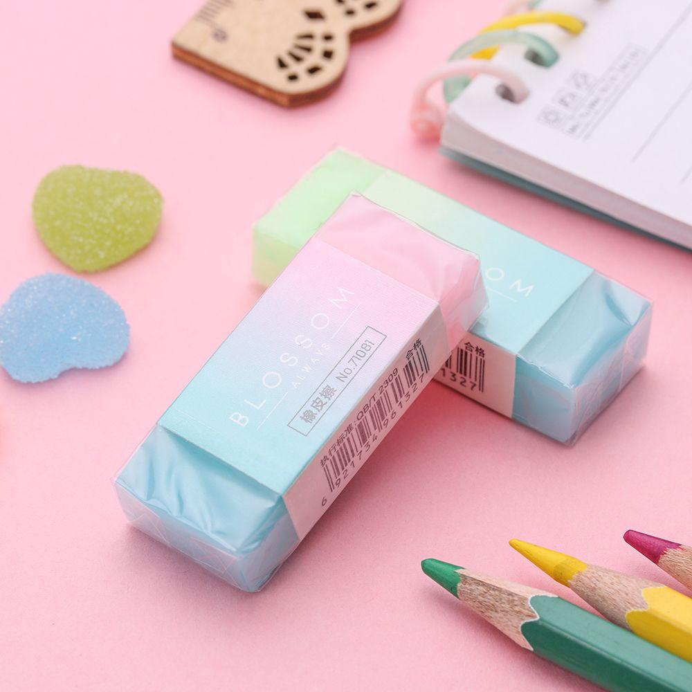 Stationery Durable Professional Soft Rubber Erasers Cube Pencil Eraser Jelly Colored