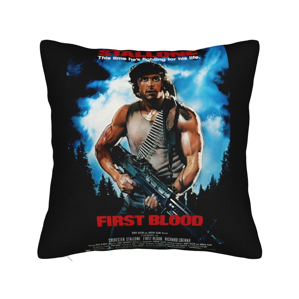 John Rambo Movie Classic Red Text Logo Pillowcases Novelty Pillow Case For Living Room Sofa Comfy Pillow Cover
