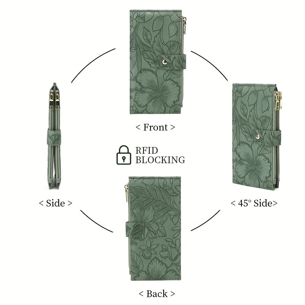 Женский ультратонкий кошелек с защитой от RFID, отделение для карт, карман на двойной молнии, тонкая женская сумочка