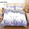 Lavender Duvet Cover Set King Size Purple Flower Romantic and Beautiful Bedding Set for Girls Women 2/3pcs Polyester Quilt Cover