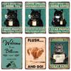 Black Cat Vintage Tin Signs, Funny Metal Art Poster, Wall Decor, Home, Bar, Pub, Cafe, Farm, Bathroom, I Hate Everyone