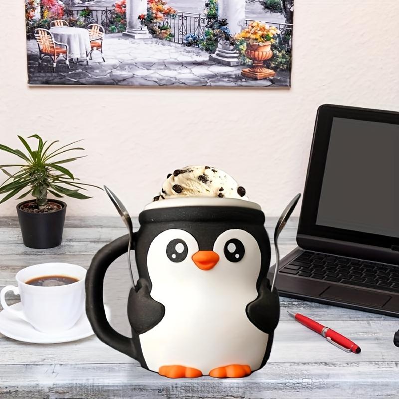 1pc Cute Penguin Ice Cream Pint Holder, Penguin Ice Pint Holder, Ice Cream Pint Containers, Reusable Ice Cream Containers, Popsicle Holders