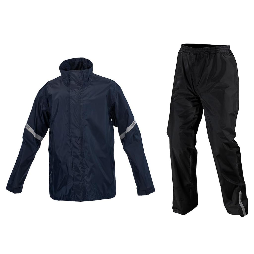 Komine RK-5433 Standard Motorcycle Rainwear, Navy, Size L