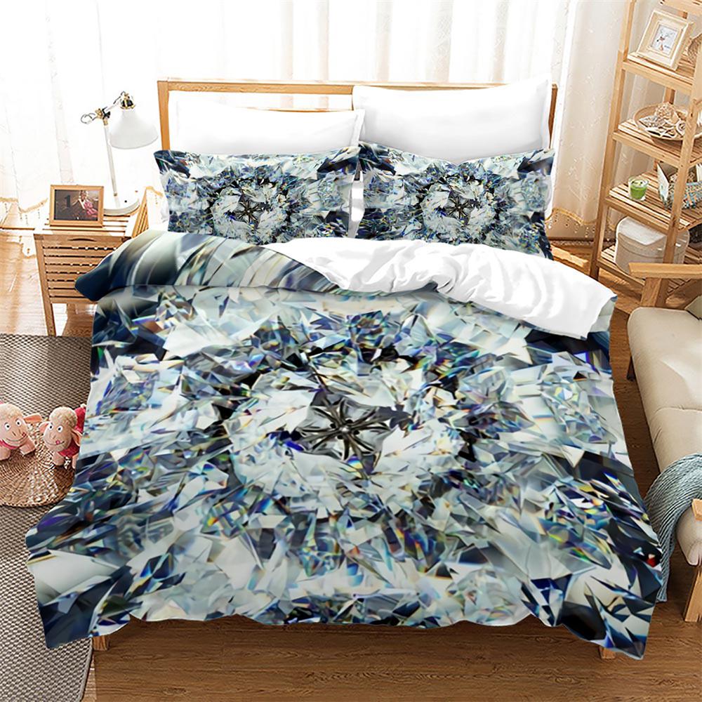 Комплект постельного белья Diamond Duvet Cover, абстрактный арт, подарок на День святого Валентина для девочек, женщин, пар, комплект постельного белья размера King Size, полиэстеровое одеяло, чехол